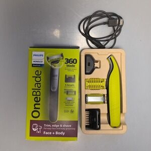 Philips Norelco Oneblade 360 Hybrid Face + Body, Electric Beard Trimmer, Shaver